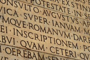 photo of ancient Latin inscription