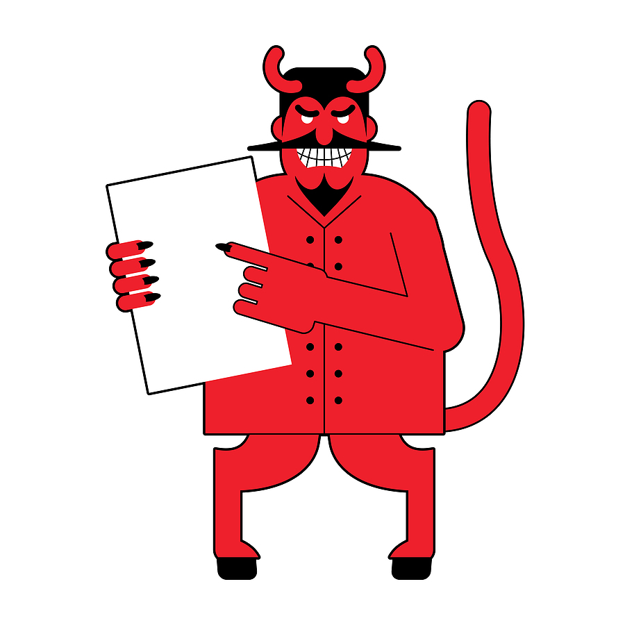 illustration of devil to match the title