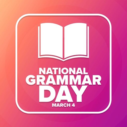 Poster saying National Grammar Day